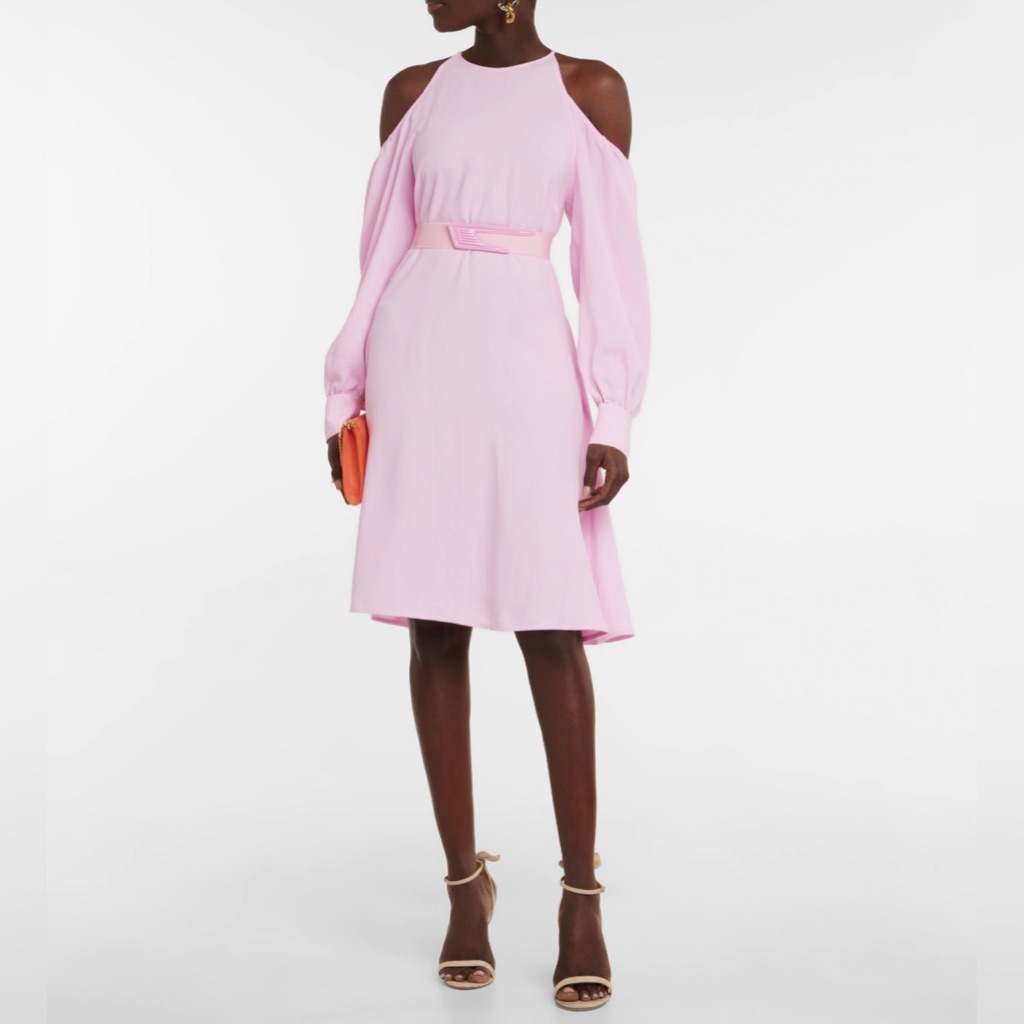 Stell Mccartney Shoulder CutOut Belted Waist Dress Brand New